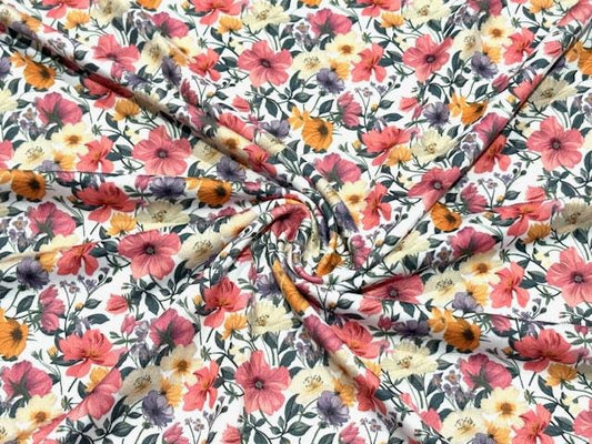 Swimwear Fabric Spring Floral Activewear Print #996 Polyester Spandex Stretch By The Yard