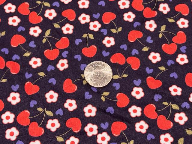 Swimwear Fabric Cherries Floral Activewear Print #1003 Polyester Spandex Stretch By The Yard