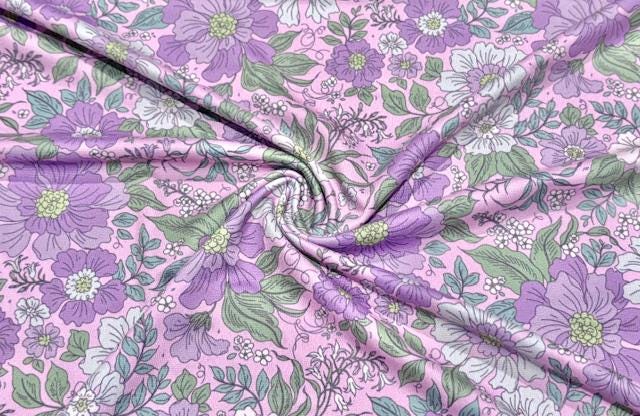 Spring Floral DBP Print #995 Double Brushed Polyester Spandex Apparel Stretch Fabric 190 GSM 58"-60" Wide By The Yard