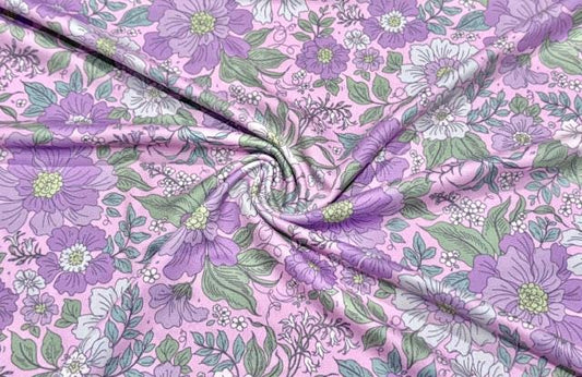 Spring Floral DBP Print #995 Double Brushed Polyester Spandex Apparel Stretch Fabric 190 GSM 58"-60" Wide By The Yard