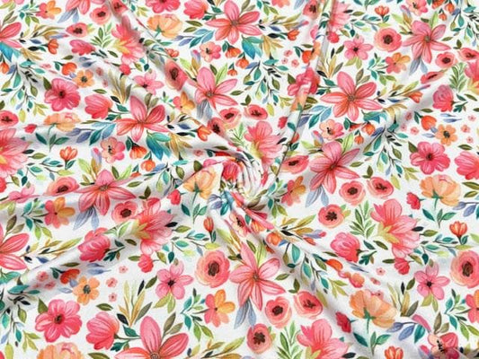Swimwear Fabric Floral Activewear Print #993 Polyester Spandex Stretch By The Yard