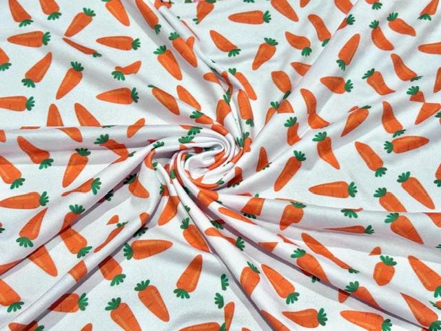 Swimwear Fabric Carrots Activewear Print #994 Polyester Spandex Stretch By The Yard