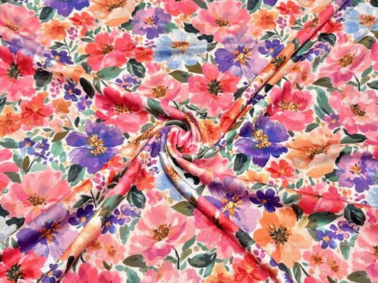 Swimwear Fabric Spring Floral Activewear Print #999 Polyester Spandex Stretch By The Yard