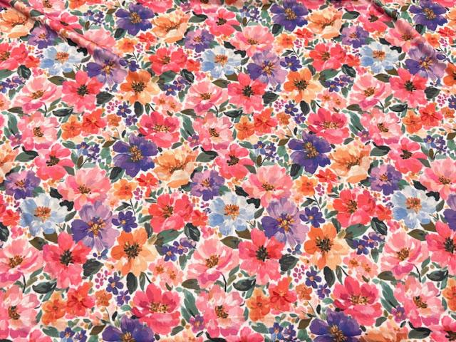Spring Floral DBP Print #999 Double Brushed Polyester Spandex Apparel Stretch Fabric 190 GSM 58"-60" Wide By The Yard