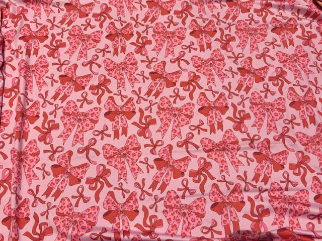 Leopard Spot Bow DBP Print #1000 Double Brushed Polyester Spandex Apparel Stretch Fabric 190 GSM 58"-60" Wide By The Yard