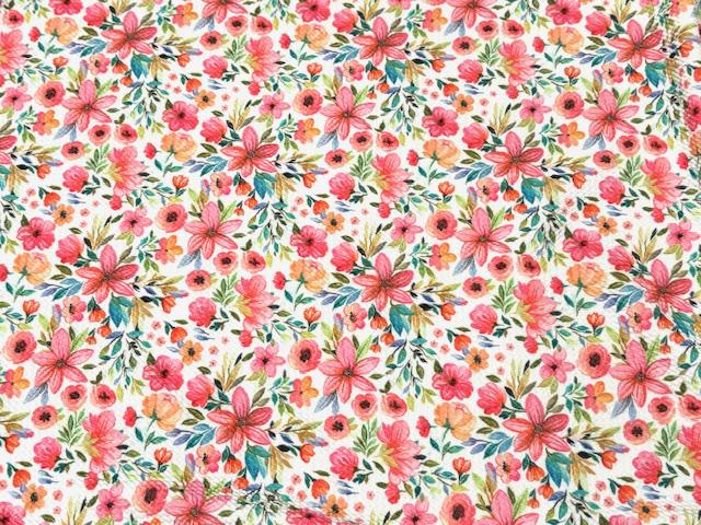Floral Bullet Print #897 Ribbed Scuba Techno Double Knit 2-Way Stretch Poly Spandex Apparel Craft Fabric 58"-60" Wide BTY
