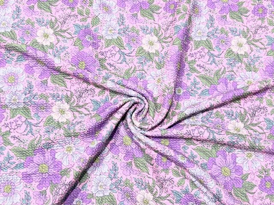 Spring Floral Bullet Print #901 Ribbed Scuba Techno Double Knit 2-Way Stretch Poly Spandex Apparel Craft Fabric 58"-60" Wide BTY