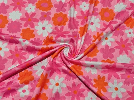Floral DBP Print #1011 Double Brushed Polyester Spandex Apparel Stretch Fabric 190 GSM 58"-60" Wide By The Yard