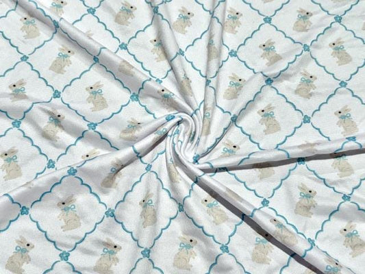 Bunnies DBP Print #1012 Double Brushed Polyester Spandex Apparel Stretch Fabric 190 GSM 58"-60" Wide By The Yard
