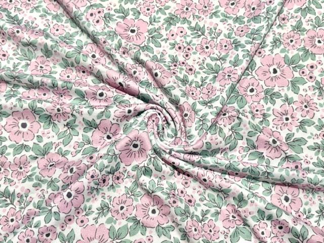 Spring Floral DBP Print #1013 Double Brushed Polyester Spandex Apparel Stretch Fabric 190 GSM 58"-60" Wide By The Yard