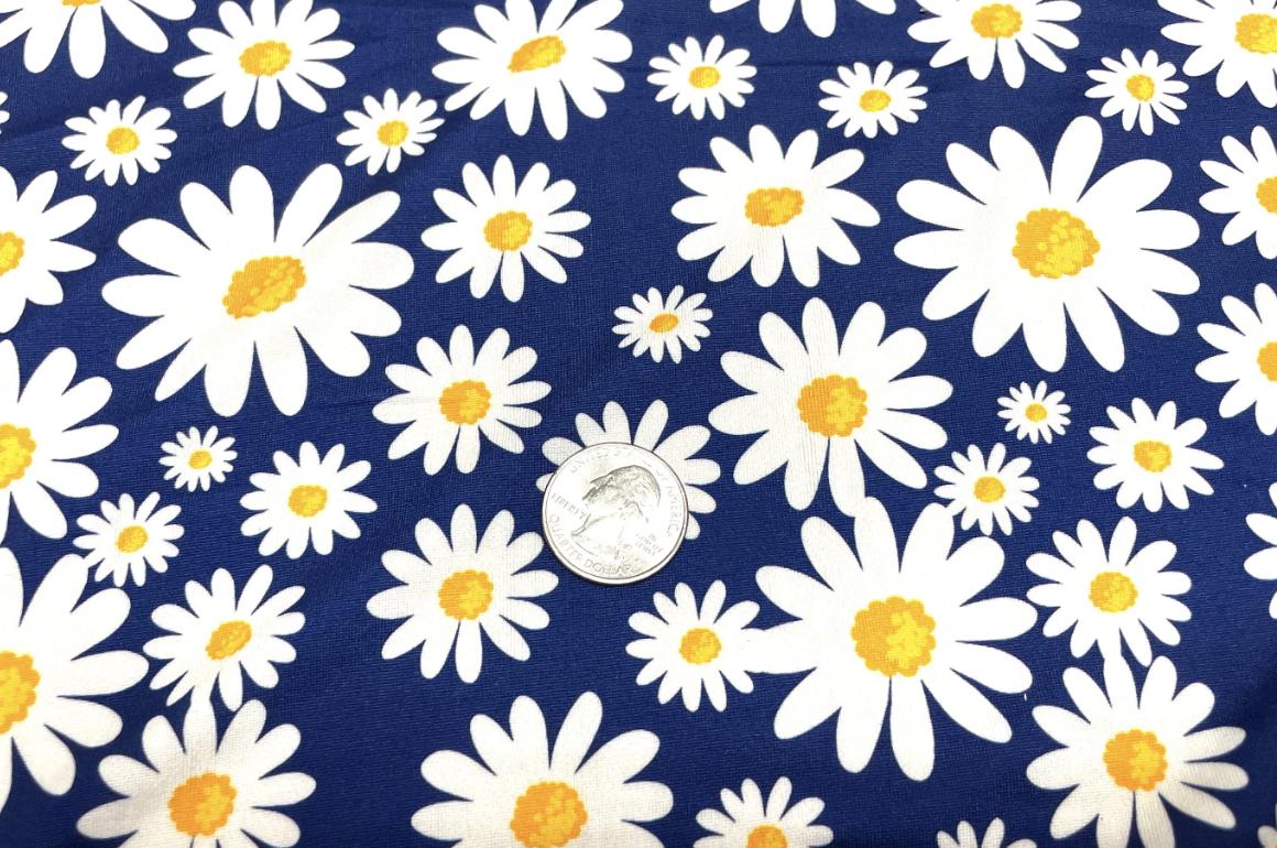 Swimwear Fabric Activewear Daisy Print #438 Polyester Spandex Stretch By The Yard