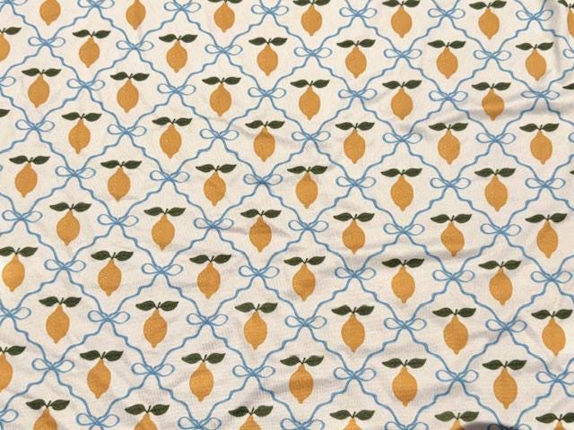 Swimwear Fabric Activewear Trellis Lemons Print #1006 Polyester Spandex Stretch By The Yard