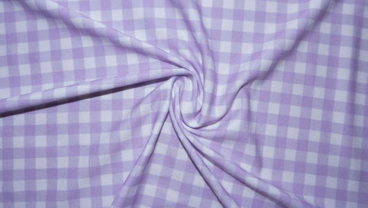 Swimwear Fabric Gingham Purple Activewear Print #219 Polyester Spandex Stretch By The Yard