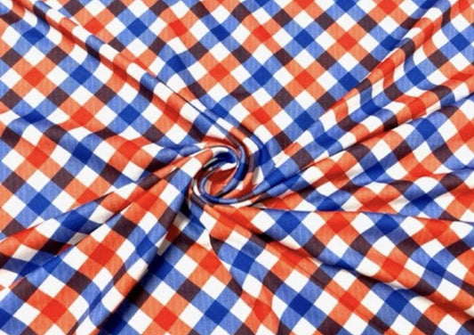 Swimwear Fabric Gingham Patriotic Activewear Print #737 Polyester Spandex Stretch By The Yard