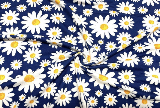 Swimwear Fabric Activewear Daisy Print #438 Polyester Spandex Stretch By The Yard