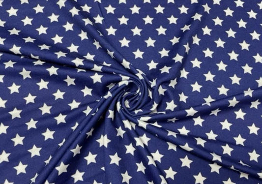 Swimwear Fabric Activewear Stars Print #726 Polyester Spandex Stretch By The Yard