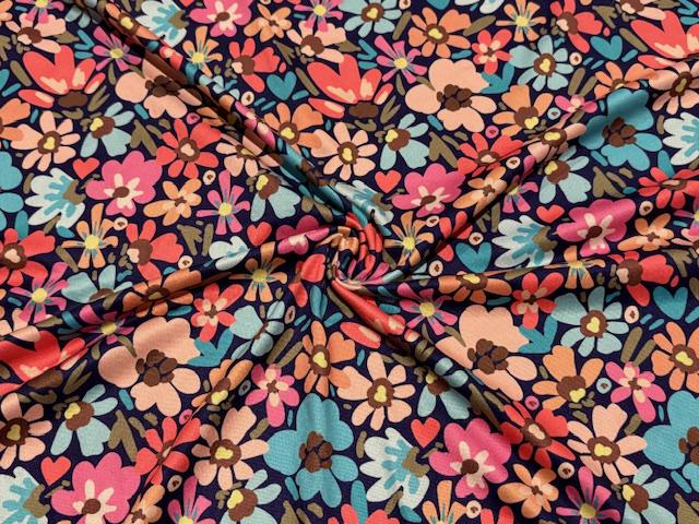 Floral DBP Print #1053 Double Brushed Polyester Spandex Apparel Stretch Fabric 190 GSM 58"-60" Wide By The Yard