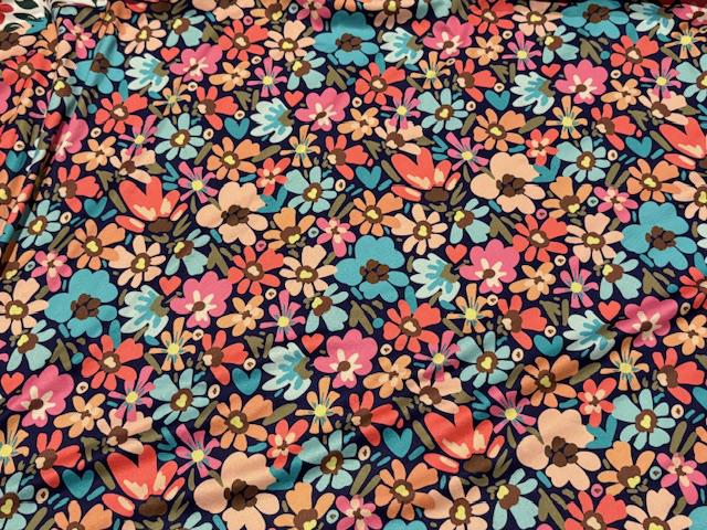 Floral DBP Print #1053 Double Brushed Polyester Spandex Apparel Stretch Fabric 190 GSM 58"-60" Wide By The Yard