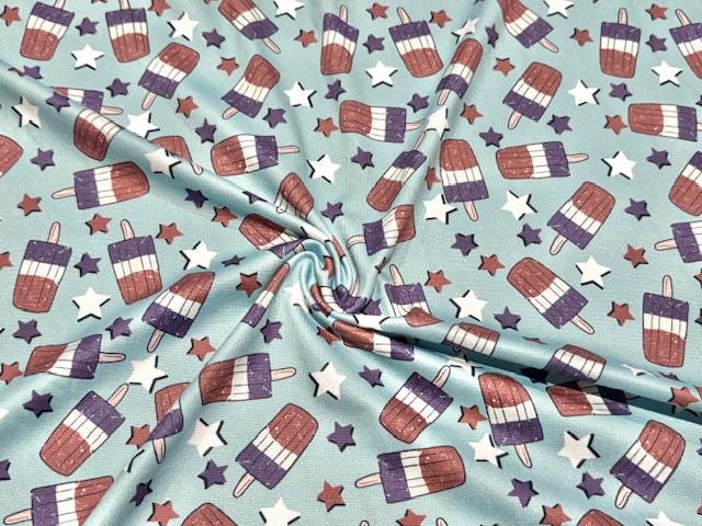 Swimwear Fabric Brittany Frost Designs Rocket Pop Activewear Print #1036 Polyester Spandex Stretch By The Yard