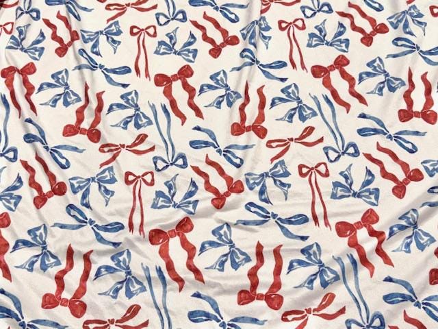 Bows DBP Print #1048 Double Brushed Polyester Spandex Apparel Stretch Fabric 190 GSM 58"-60" Wide By The Yard