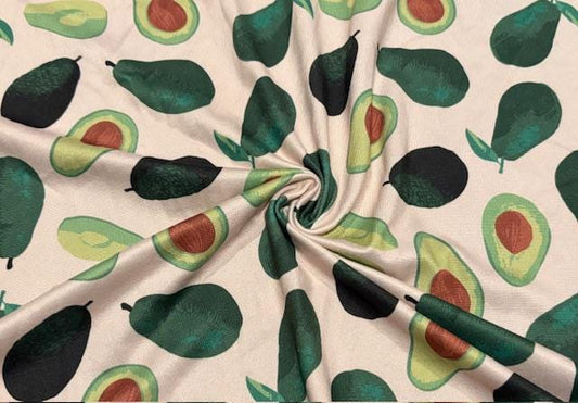 Super Scuba Techno Avocado Print #1039 Knit Stretch Poly Spandex Apparel Fabric 58"-60" Wide By The Yard