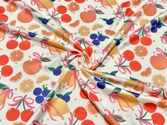 Super Scuba Techno Fruit Print #1047 Knit Stretch Poly Spandex Apparel Fabric 58"-60" Wide By The Yard