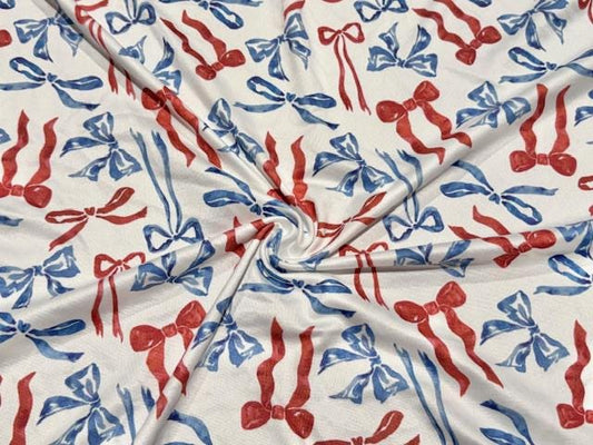 Super Scuba Techno Bows Print #1048 Knit Stretch Poly Spandex Apparel Fabric 58"-60" Wide By The Yard