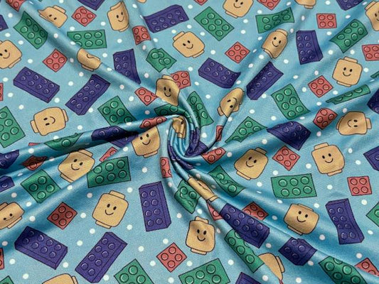 Super Scuba Techno Brittany Frost Designs Blocks Print #1054 Knit Stretch Poly Spandex Apparel Fabric 58"-60" Wide By The Yard