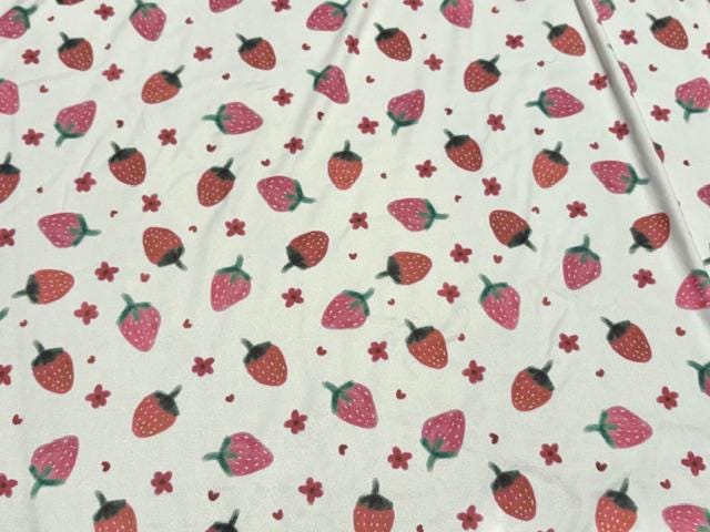 Swimwear Fabric Brittany Frost Designs Strawberry Activewear Print #1017 Polyester Spandex Stretch By The Yard