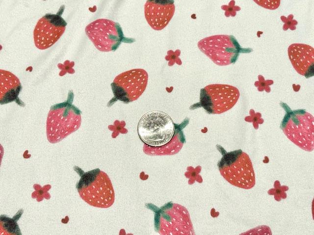 Swimwear Fabric Brittany Frost Designs Strawberry Activewear Print #1017 Polyester Spandex Stretch By The Yard
