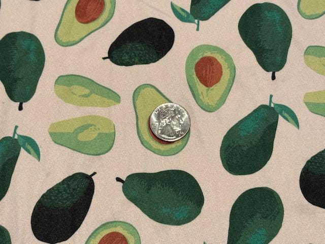 Swimwear Fabric Avocados Activewear Print #1039 Polyester Spandex Stretch By The Yard