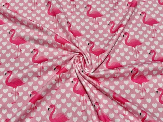 Swimwear Fabric Flamingo Activewear Print #1040 Polyester Spandex Stretch By The Yard