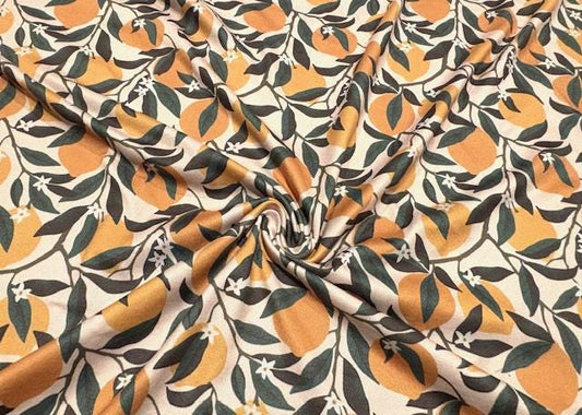 Swimwear Fabric Lemons Activewear Print #1042 Polyester Spandex Stretch By The Yard