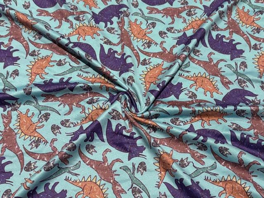 Swimwear Fabric Brittany Frost Designs Dinosaur Activewear Print #1057 Polyester Spandex Stretch By The Yard