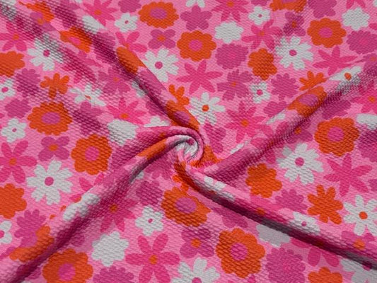 Bullet Floral Print #1011 Ribbed Scuba Techno Double Knit 2-Way Stretch Poly Spandex Apparel Craft Fabric 58"-60" Wide BTY