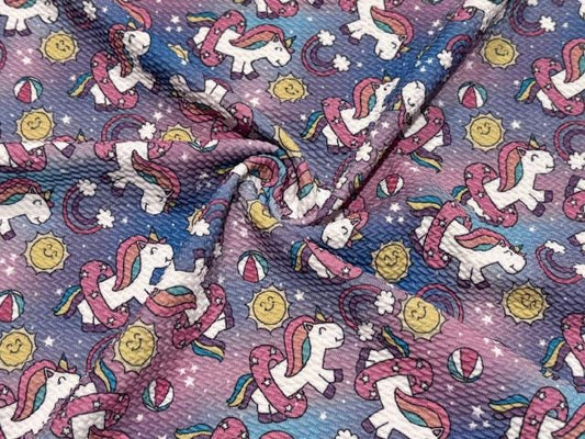 Brittany Frost Designs Unicorn Bullet Print #1024 Ribbed Scuba Double Knit Stretch Poly Spandex Apparel Craft Fabric 58"-60" Wide BTY