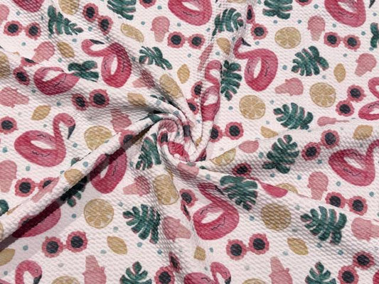 Brittany Frost Designs Flamingo Bullet Print #1027 Ribbed Scuba Double Knit Stretch Poly Spandex Apparel Craft Fabric 58"-60" Wide BTY