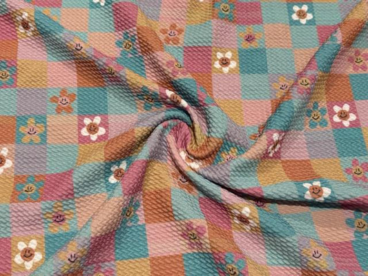 Brittany Frost Designs Checkerboard Bullet Print #1029 Ribbed Scuba Double Knit Stretch Poly Spandex Apparel Craft Fabric 58"-60" Wide BTY