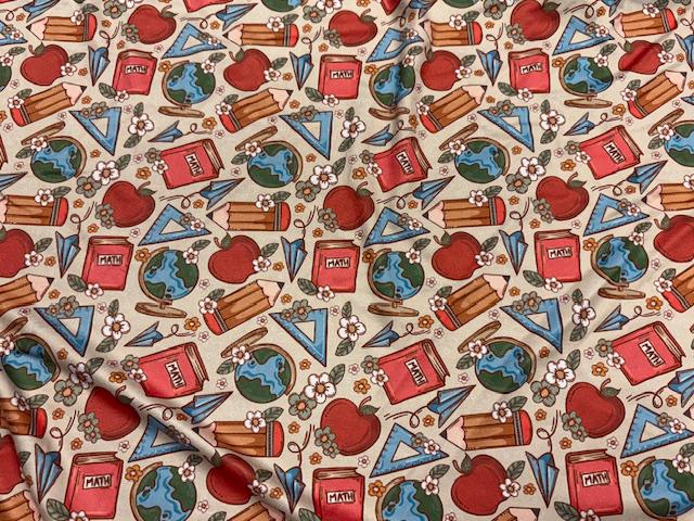 Super Scuba Techno Back To School Print #1062 Knit Stretch Poly Spandex Apparel Fabric 58"-60" Wide By The Yard