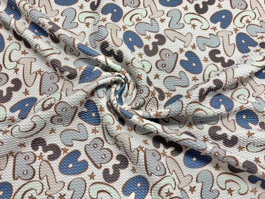 Brittany Frost Designs ABCs Bullet Print #1070 Ribbed Scuba Double Knit Stretch Poly Spandex Apparel Craft Fabric 58"-60" Wide BTY