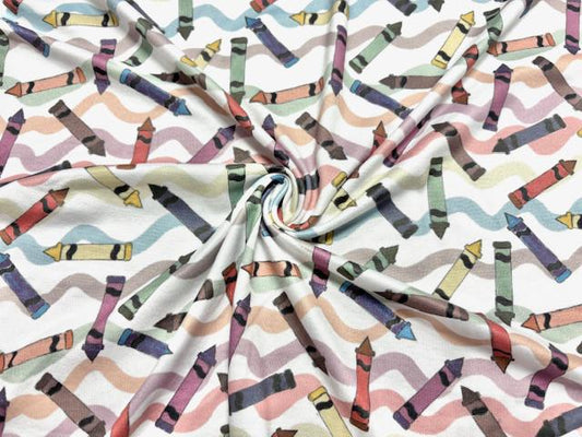 Swimwear Fabric Brittany Frost Designs Crayons Activewear Print #1072 Polyester Spandex Stretch By The Yard