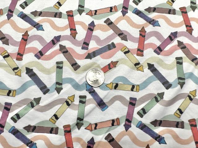Swimwear Fabric Brittany Frost Designs Crayons Activewear Print #1072 Polyester Spandex Stretch By The Yard