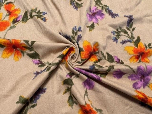 Classic Floral DBP Print #1073 Double Brushed Polyester Spandex Apparel Stretch Fabric 190 GSM 58"-60" Wide By The Yard