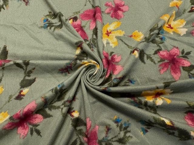 Classic Floral DBP Print #1075 Double Brushed Polyester Spandex Apparel Stretch Fabric 190 GSM 58"-60" Wide By The Yard