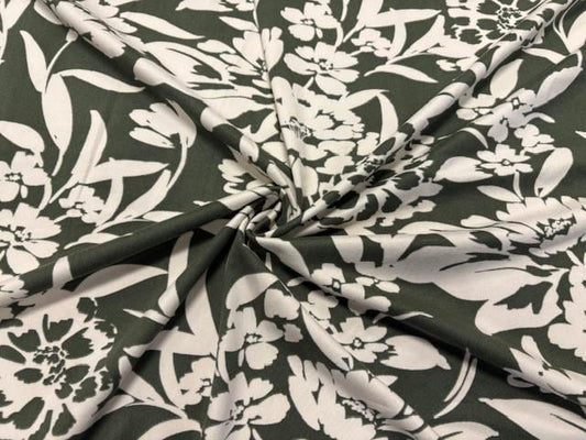 Floral DBP Print #1078 Double Brushed Polyester Spandex Apparel Stretch Fabric 190 GSM 58"-60" Wide By The Yard