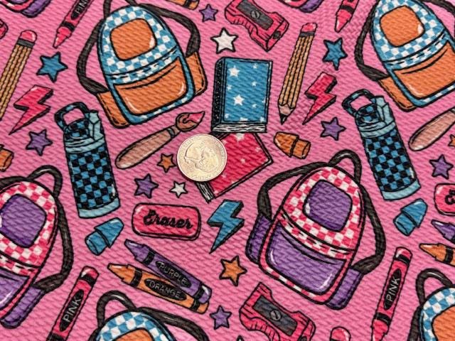 90's Back to School Bullet Print #1066 Ribbed Scuba Techno Double Knit 2-Way Stretch Poly Spandex Apparel Craft Fabric 58"-60" Wide BTY