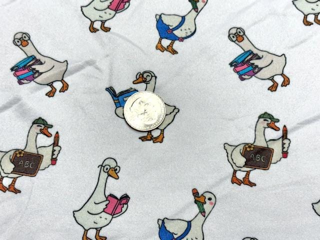Ducks Back to School DBP Print #1063 Double Brushed Polyester Spandex Apparel Stretch Fabric 190 GSM 58"-60" Wide By The Yard