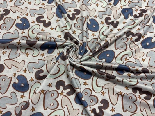 Brittany Frost Designs ABCs DBP Print #1071 Double Brushed Polyester Spandex Apparel Stretch Fabric 190 GSM 58"-60" Wide By The Yard