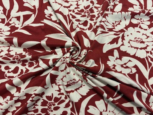 Floral DBP Print #1076 Double Brushed Polyester Spandex Apparel Stretch Fabric 190 GSM 58"-60" Wide By The Yard