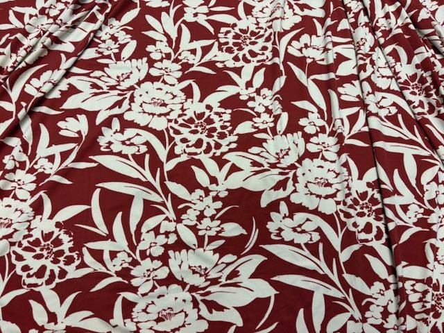 Floral DBP Print #1076 Double Brushed Polyester Spandex Apparel Stretch Fabric 190 GSM 58"-60" Wide By The Yard